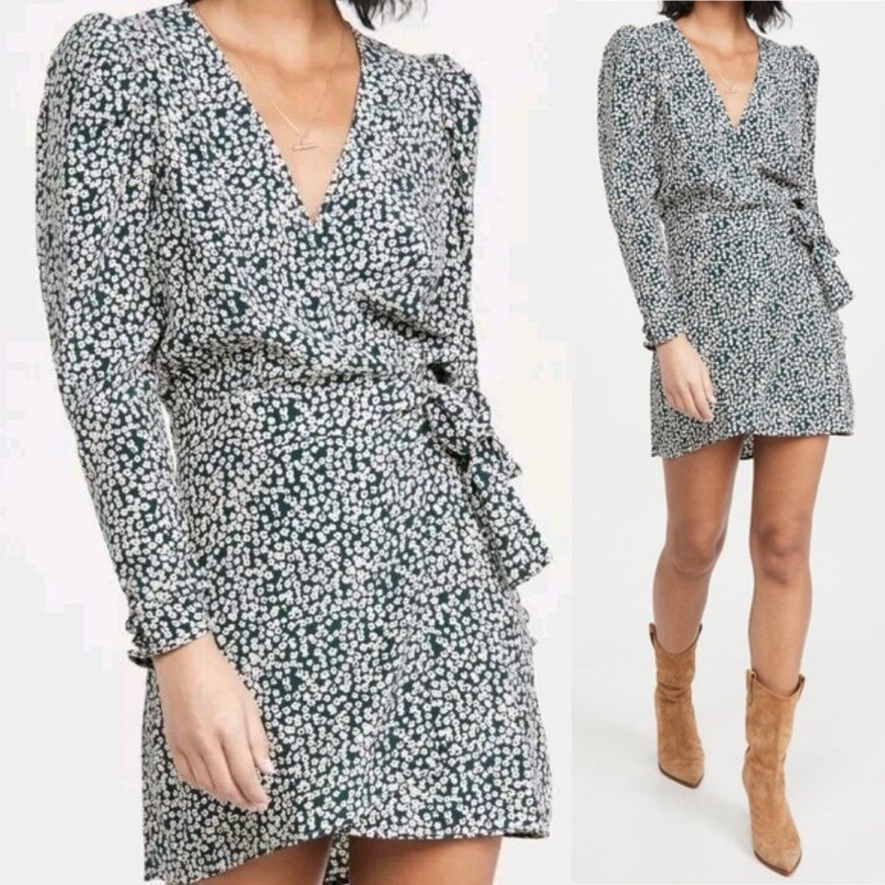 Free People Dark Green & White Floral Wrap Dress
- Kinsley